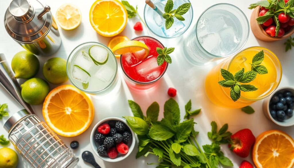 essential equipment and ingredients for vegan mocktails
