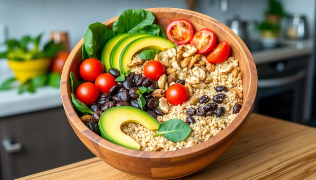 vegan breakfast bowl assembly
